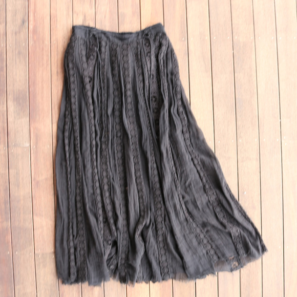 Free People Dresses & Skirts - Free People | Black Eyelet Cotton Maxi Skirt